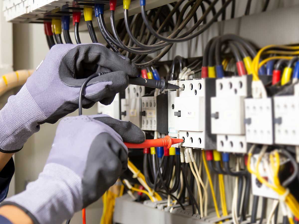 Electrician performing home maintenance